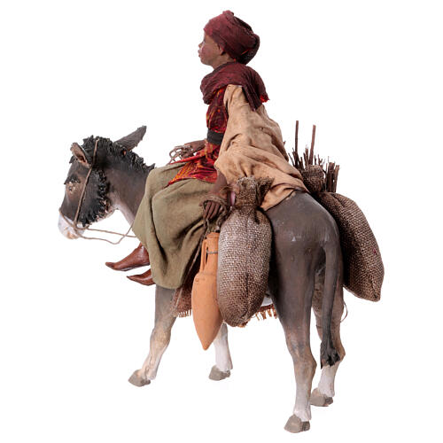 Moor on donkey, 18 cm Angela Tripi nativity 7