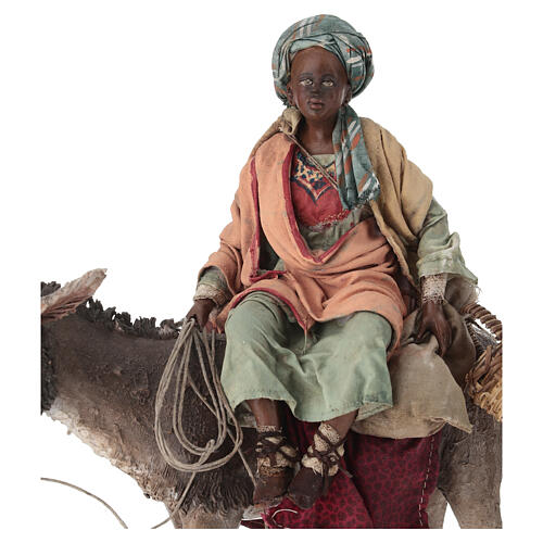 Moor on donkey, 18 cm Angela Tripi nativity 2