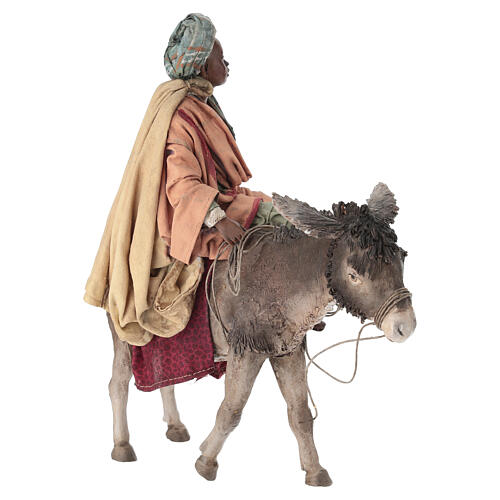 Moor on donkey, 18 cm Angela Tripi nativity 5