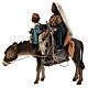 Frau mit Kind auf Esel reitend, für 13 cm Krippe von Angela Tripi, Terrakotta s1