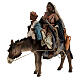 Frau mit Kind auf Esel reitend, für 13 cm Krippe von Angela Tripi, Terrakotta s3