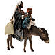Frau mit Kind auf Esel reitend, für 13 cm Krippe von Angela Tripi, Terrakotta s4