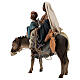 Frau mit Kind auf Esel reitend, für 13 cm Krippe von Angela Tripi, Terrakotta s6