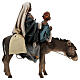 Frau mit Kind auf Esel reitend, für 13 cm Krippe von Angela Tripi, Terrakotta s7
