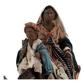 Moor woman and child on donkey, 13 cm Tripi nativity