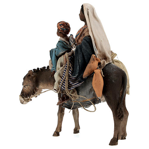 Moor woman and child on donkey, 13 cm Tripi nativity 6
