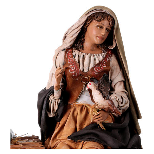 Woman with doves, 30 cm, Angela Tripi's Nativity Scene 2