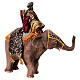Heiliger König auf Elefant, für 13 cm Krippe von Angela Tripi, Terrakotta s11