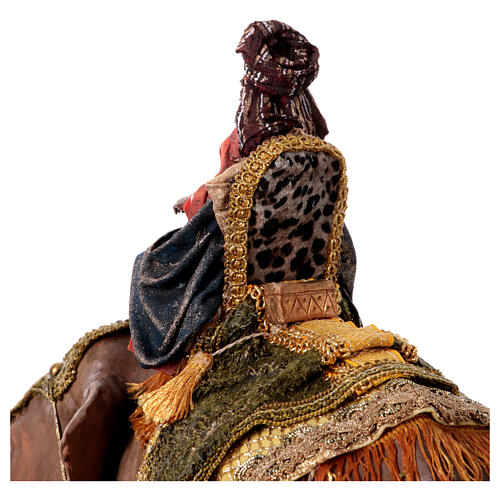 Rei Mago negro no elefante terracota para presépio Angela Tripi com figuras de altura média 13 cm 9