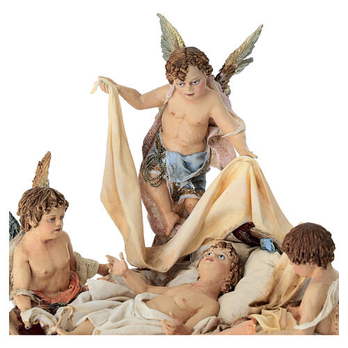 Baby Jesun in manger with putti, Angela Tripi 30 cm 4