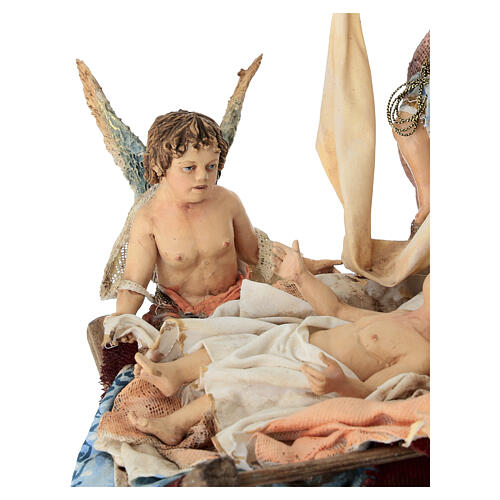 Żłóbek z aniołami putti, A. Tripi, szopka 30 cm 5