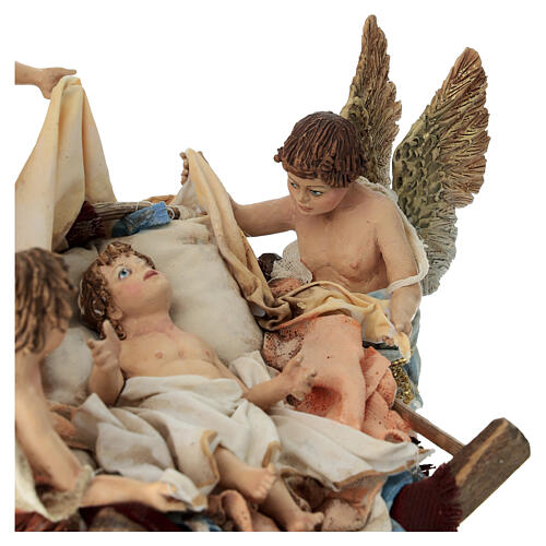 Żłóbek z aniołami putti, A. Tripi, szopka 30 cm 7