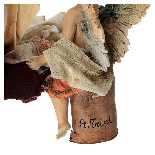 Berço Menino Jesus com anjos para presépio Angela Tripi com figuras de altura média 30 cm 9