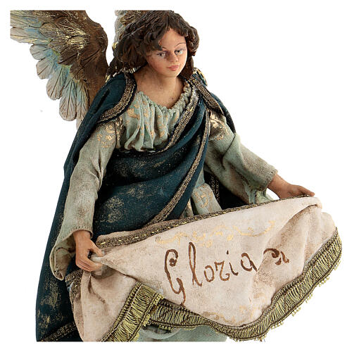 Glory Angel with blue coat for Angela Tripi's Nativity Scene with 18 cm figurines 4