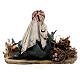 Shepherd sitting with doves, 13 cm Tripi nativity s6