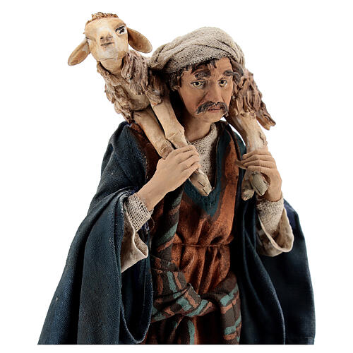 Wayfarer with sheep on shoulders, 18 cm Tripi nativity 2