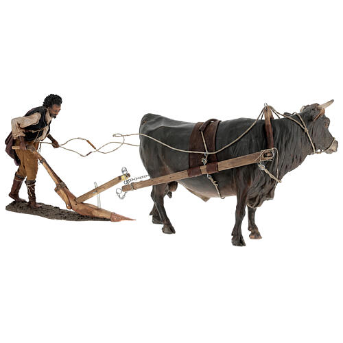 Man with ox and plough for Angela Tripi's Nativity Scene with 30 cm figurines 8