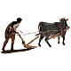 Man and ox with plow statue 30 cm Angela Tripi s13