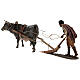 Man and ox with plow statue 30 cm Angela Tripi s15