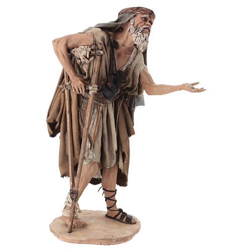 Beggar figurine 30 cm nativity Angela Tripi terracotta 3