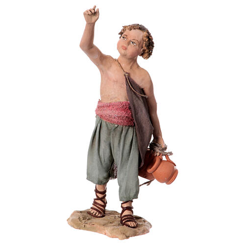 Boy with jars for Tripi's Nativity Scene with 18 cm terracotta characters 1