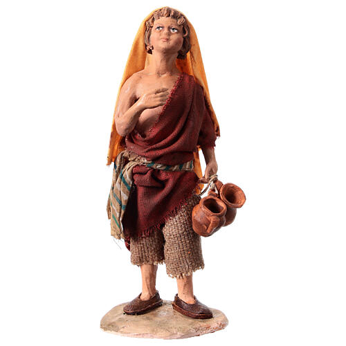 Ragazzo con anfore presepe 18 cm Angela Tripi terracotta 1