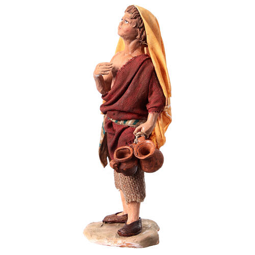 Ragazzo con anfore presepe 18 cm Angela Tripi terracotta 3