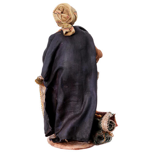 Rug merchant figurine for 18 cm nativity Angela Tripi terracotta 5
