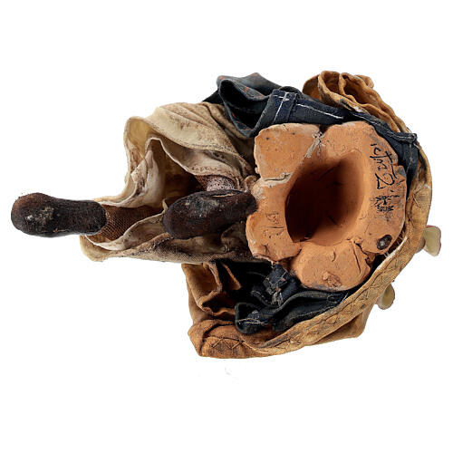 Panflötenspieler, für 18 cm Krippe von Angela Tripi, Terrakotta 6