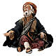 Beggar sitting outstretched arm in terracotta for 18 cm Angela Tripi nativity scene  s1