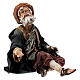 Beggar sitting outstretched arm in terracotta for 18 cm Angela Tripi nativity scene  s3