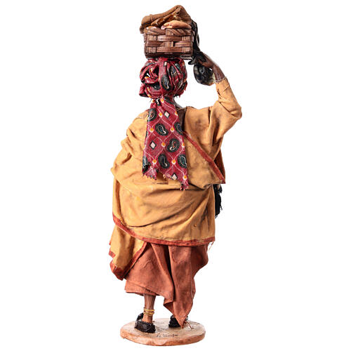 Moor woman with laundry basket on her head for Tripi's Nativity Scene with 18 cm terracotta characters 6