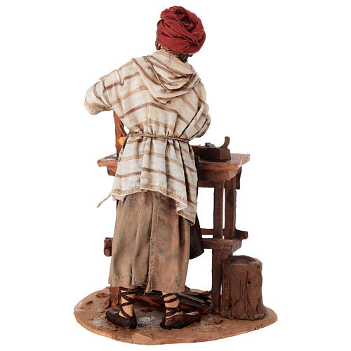 Tischler mit Werkbank, für 18 cm Krippe von Angela Tripi, Terrakotta 7