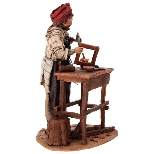 Carpenter with bench and tools, 18 cm Angela Tripi nativity scene 5