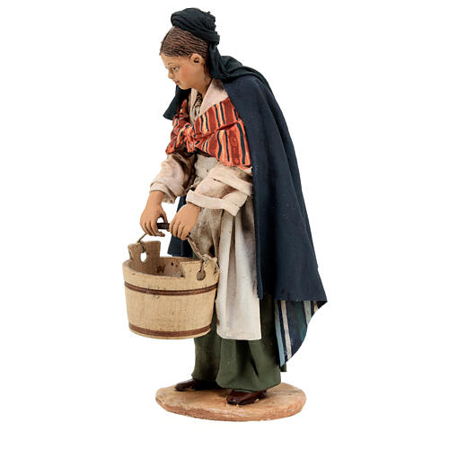 Woman watering goats for Tripi's Nativity Scene with 18 cm terracotta characters 7