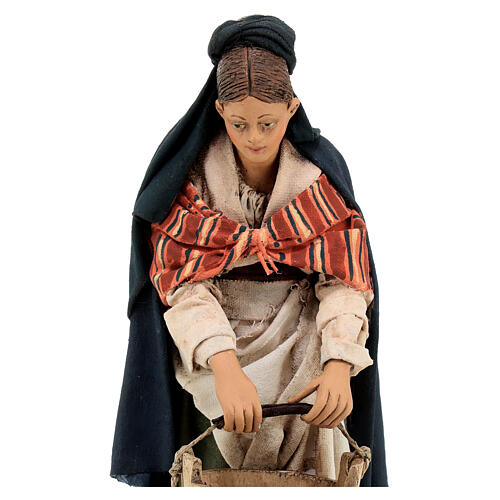 Nativity scene woman giving drink to the goats 18 cm by Angela Tripi 2
