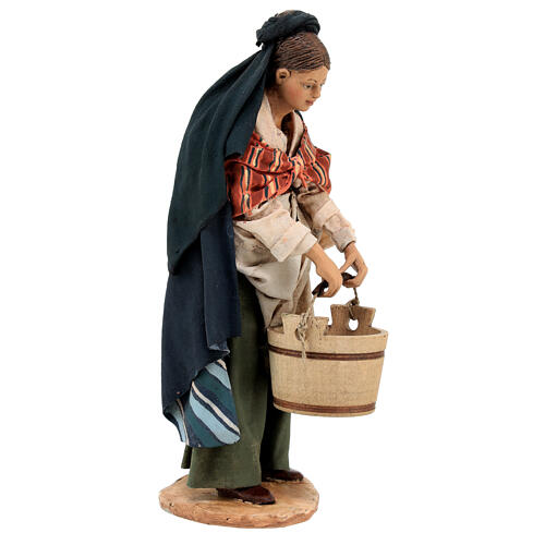 Nativity scene woman giving drink to the goats 18 cm by Angela Tripi 4