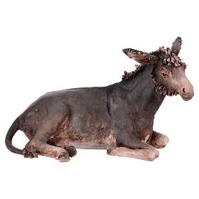 Ruhender Esel, für 18 cm Krippe von Angela Tripi, Terrakotta