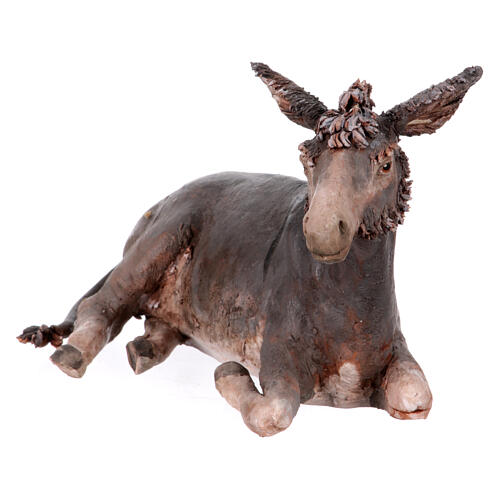Ruhender Esel, für 18 cm Krippe von Angela Tripi, Terrakotta 3