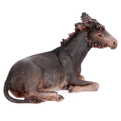 Ruhender Esel, für 18 cm Krippe von Angela Tripi, Terrakotta 8