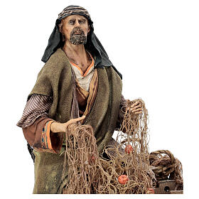 Sitting fisherman for terracotta Angela Tripi's Nativity Scene of 30 cm
