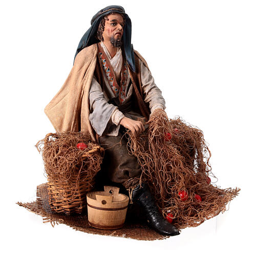 Sitting fisherman for terracotta Angela Tripi's Nativity Scene of 30 cm 5