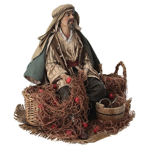 Pescatore seduto 30 cm Angela Tripi terracotta 4