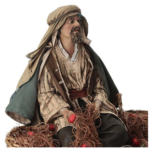 Pescatore seduto 30 cm Angela Tripi terracotta 9