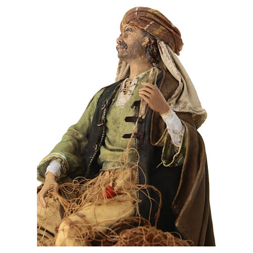 Seated fisherman 30 cm Angela Tripi terracotta 5