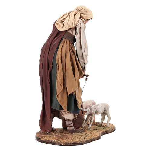 Hirtin mit Lämmern aus Terrakotta Angela Tripi, 30 cm 10