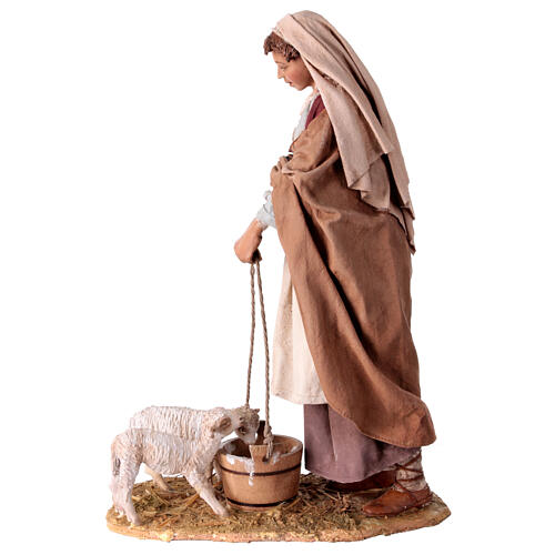 Sheperdess with lambs for terracotta Angela Tripi's Nativity Scene of 30 cm 6