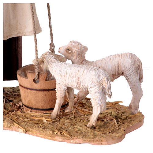 Sheperdess with lambs for terracotta Angela Tripi's Nativity Scene of 30 cm 9