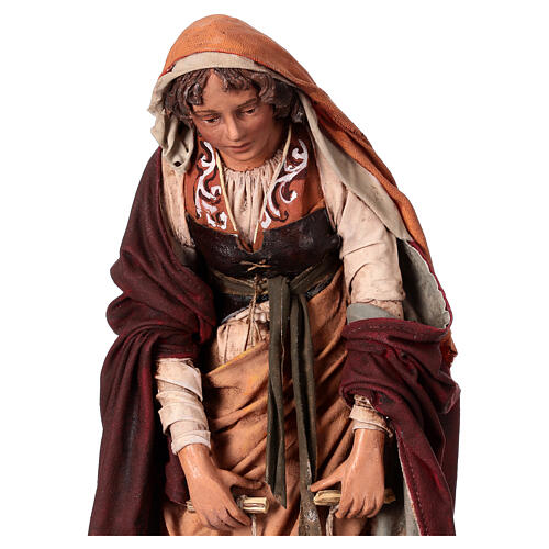 Pastorella con agnellini 30 cm Angela Tripi terracotta 2