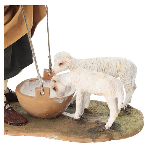 Pastuszka z owieczkami, szopka 30 cm, Angela Tripi, terakota 4